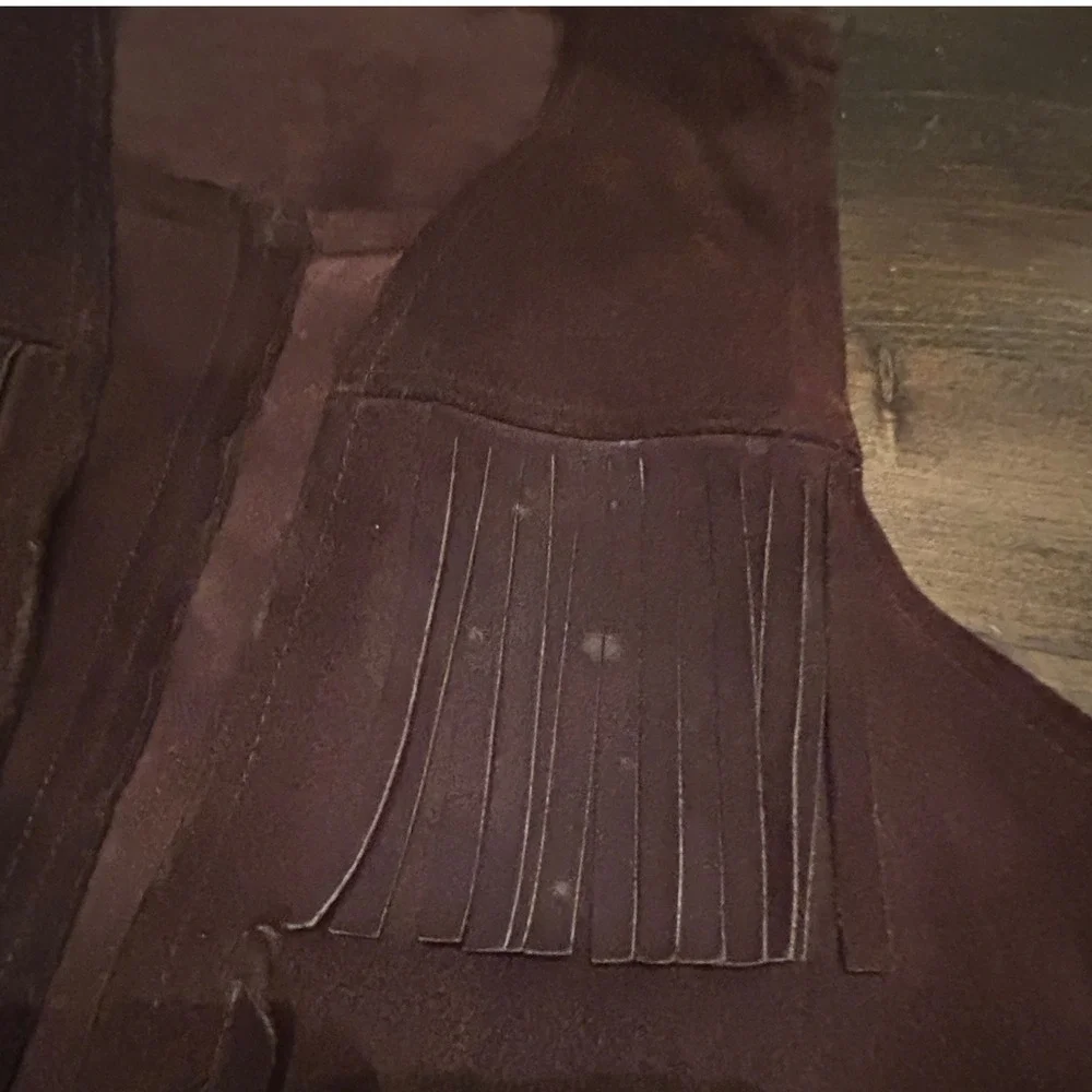 Vintage Irvin Foster Genuine Horsehide Leather Western Brown Vest Size Small - Picture 5 of 7